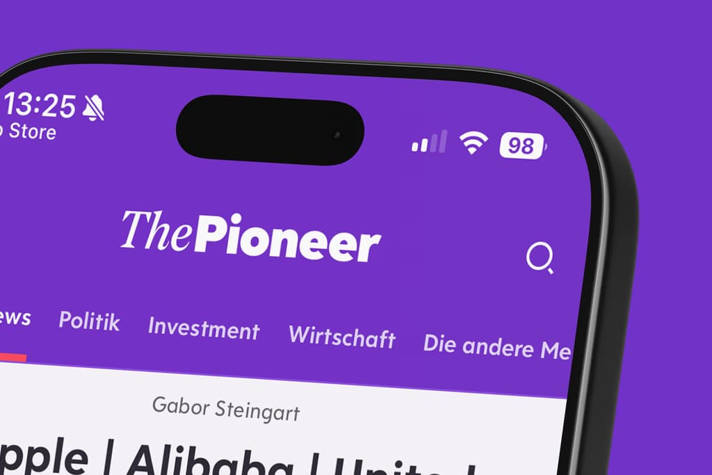 Nahaufnahme der Navigation in der The-Pioneer-App